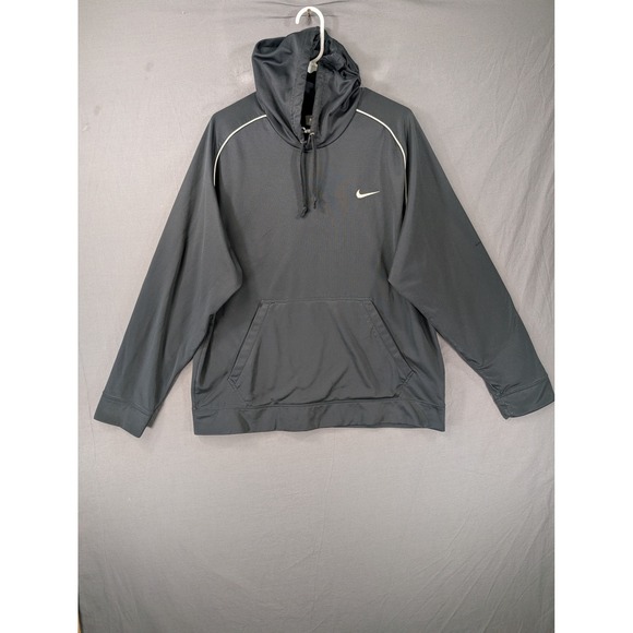 Nike Other - Nike Mens‎ Therma-Fit Pullover Hoodie Black XL White Piping Swoosh Logo